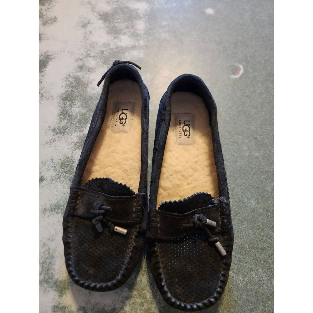 Ugg Roni Suede  black Slippers Size 6